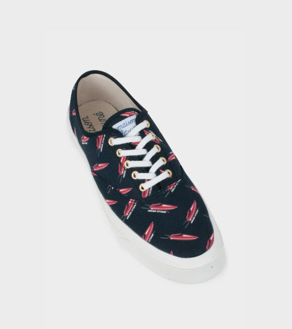 Maison Kitsuné - All-over Speedboat Laced Sneakers