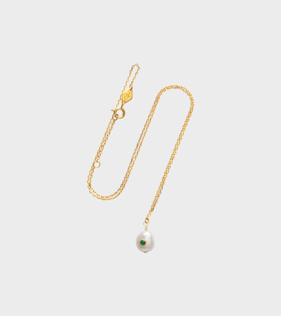 Anni Lu - Baroque Pearl Necklace Green Agate