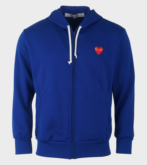 Comme des Garcons PLAY - M Red Heart Zip Hoodie Blue