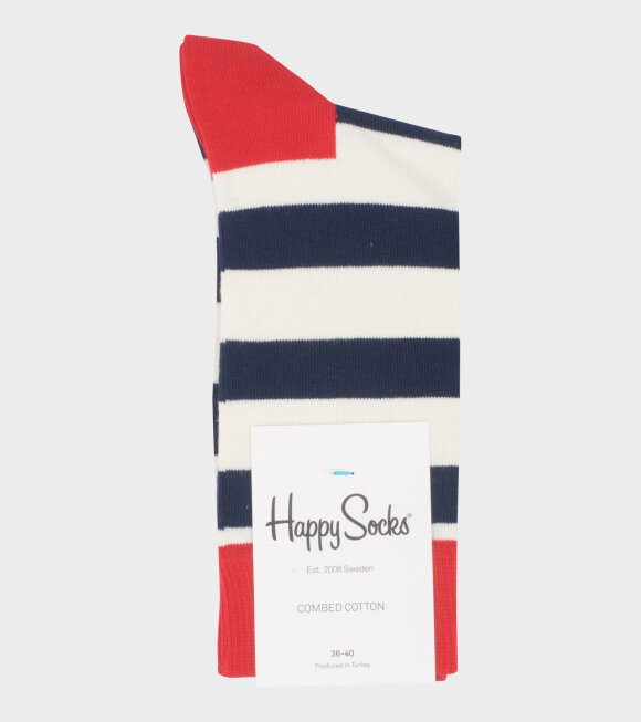 Happy Socks - Stripe Sock Red/White