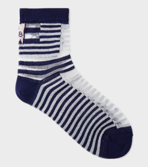 Badelaine - Walk The Line Striped Navy Socks