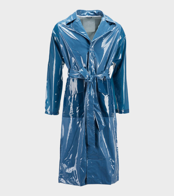 Rains - LTD Long Overcoat Glossy Faded Blue