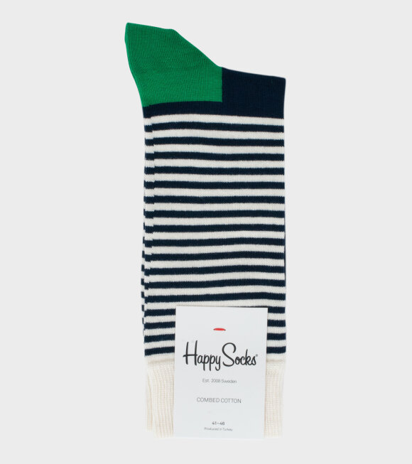 Happy Socks - Half Stripe Sock White/Black