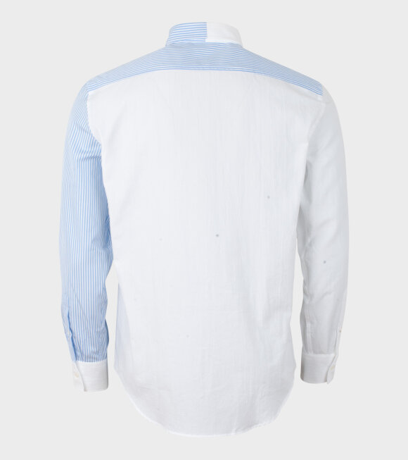 JW Anderson - Pan Elled Striped and Oxford Shirt Blue