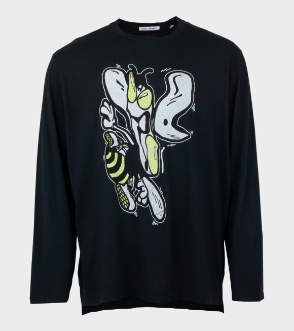 Our Legacy - Box L/S NP Lost Bee Print Black