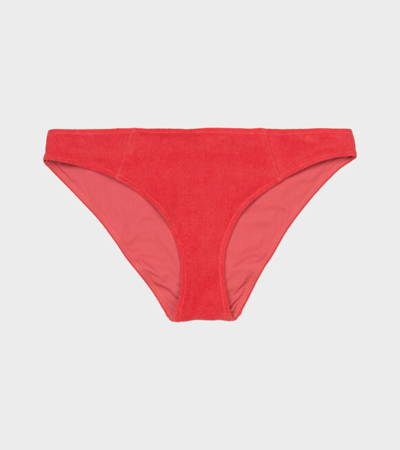 Ganni - Terrycloth Swimwear Bikini Briefs Red