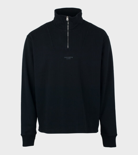 Acne Studios - Zippered Polo Sweatshirt Black