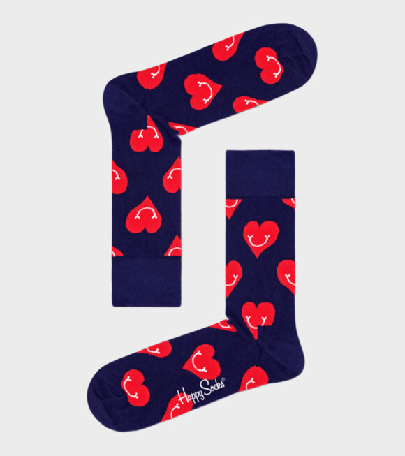 Happy Socks - Smiley Heart Sock Navy