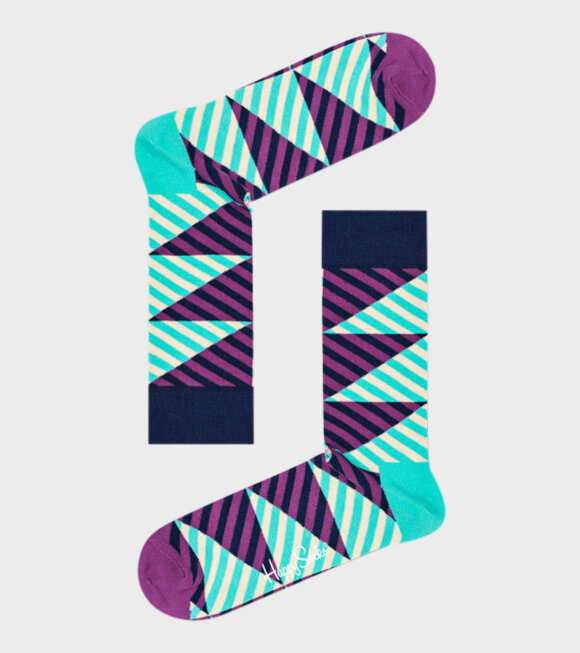 Happy Socks - Diagonal Stripe Sock Purple Multi