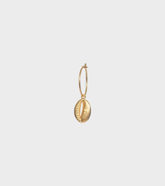 Anni Lu - Cowry Shell Hoop Earring Gold