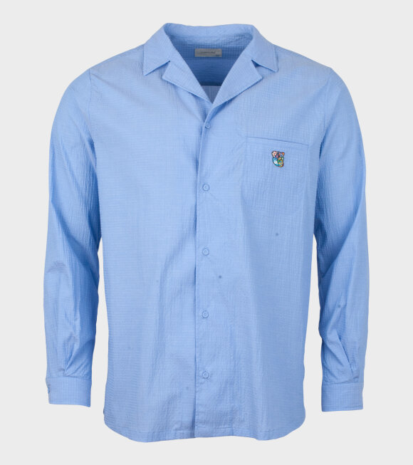 Tonsure - Bowling L/S Shirt Teddy Logo Blue