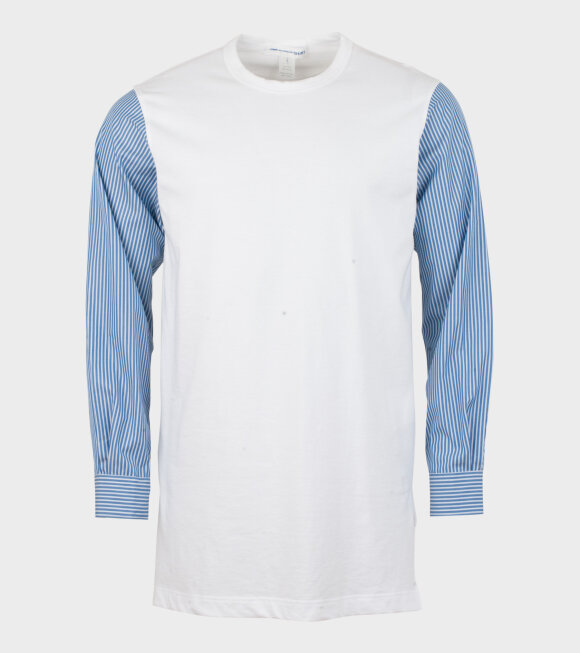 Comme des Garcons Shirt - Longsleeved Tee/shirt White/Blue
