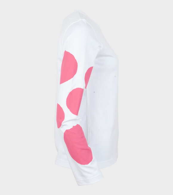 Comme des Garcons Girl - Pink Dots Girl LS T-shirt White