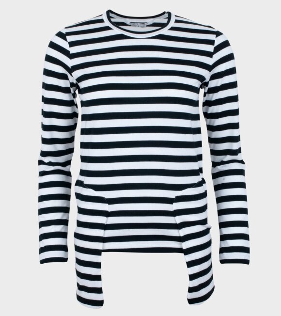 Comme des Garcons - Striped LS T-shirt White/Black