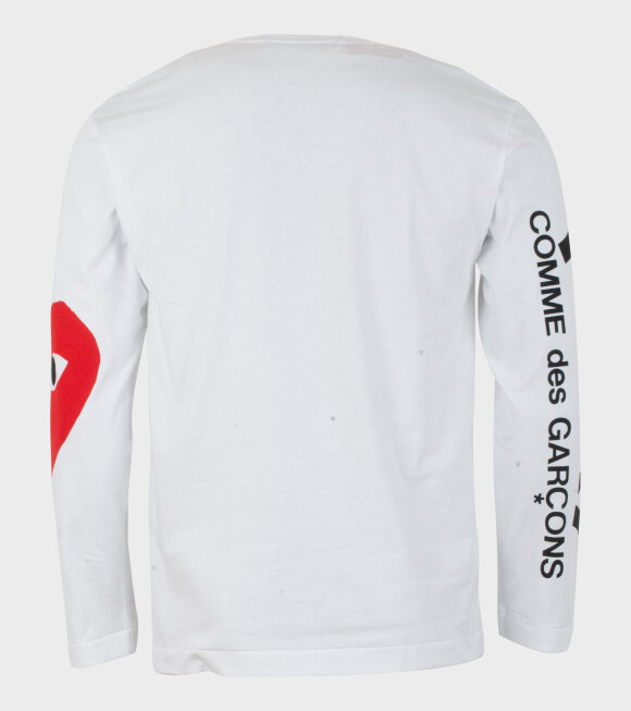 Comme des Garcons PLAY - M Play 1 LS T-shirt White