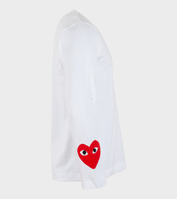 Comme des Garcons PLAY - M Play 3 LS T-shirt White
