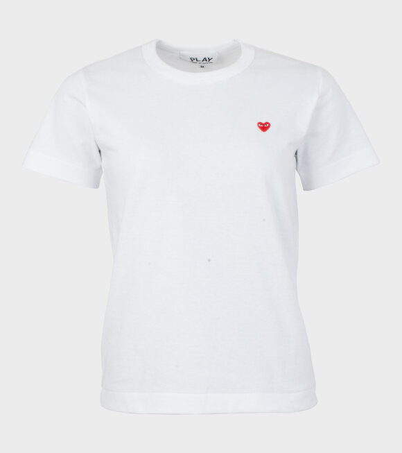 Comme des Garcons PLAY - W Small Red Heart T-shirt White