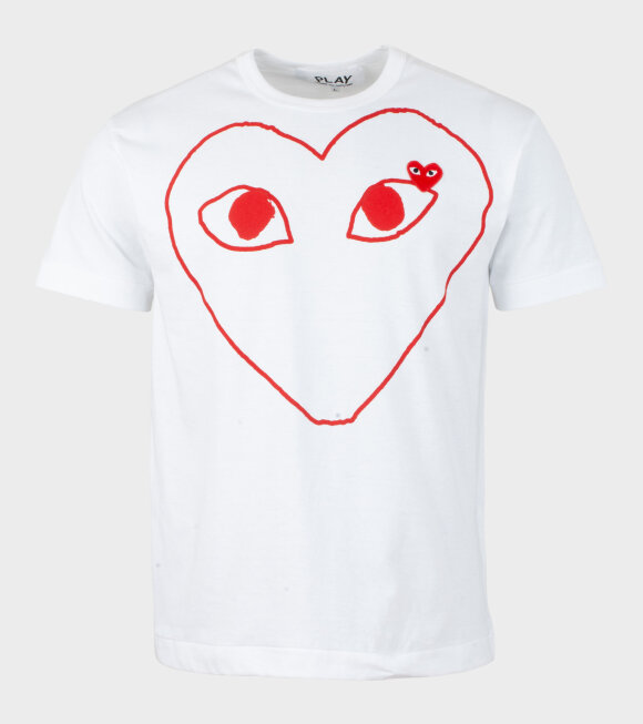 Comme des Garcons PLAY - M Sketch Big Heart T-shirt White
