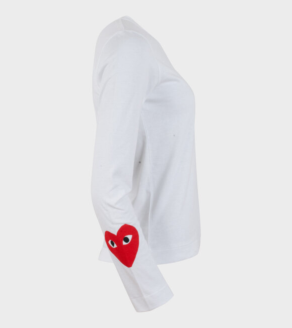 Comme des Garcons PLAY - W Play 3 LS T-shirt White