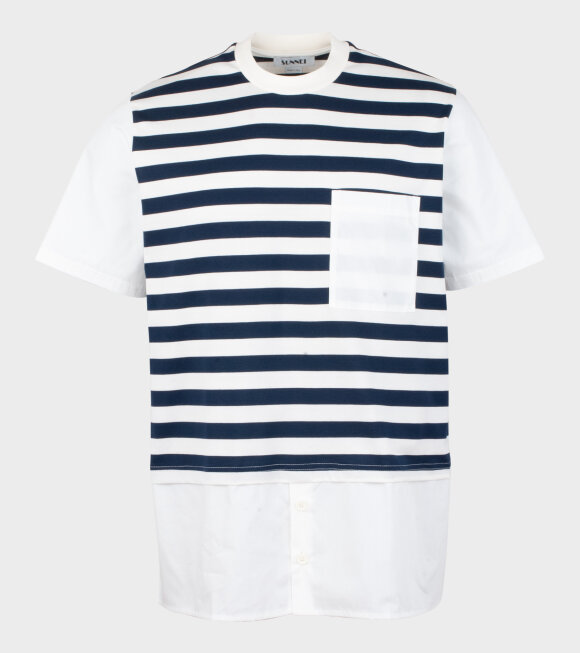 Sunnei - Woven T-shirt W Popeline Navy/White