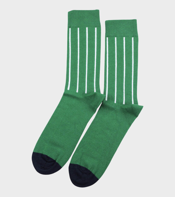 Democratique Socks - Originals Latitude Striped Green/White/Navy