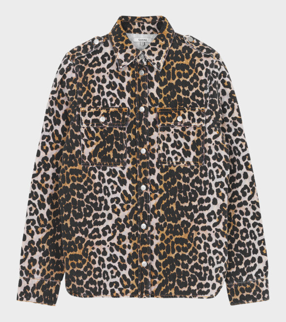 Ganni - Print Denim Jacket Leopard