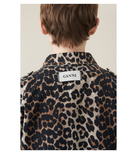 Ganni - Print Denim Jacket Leopard