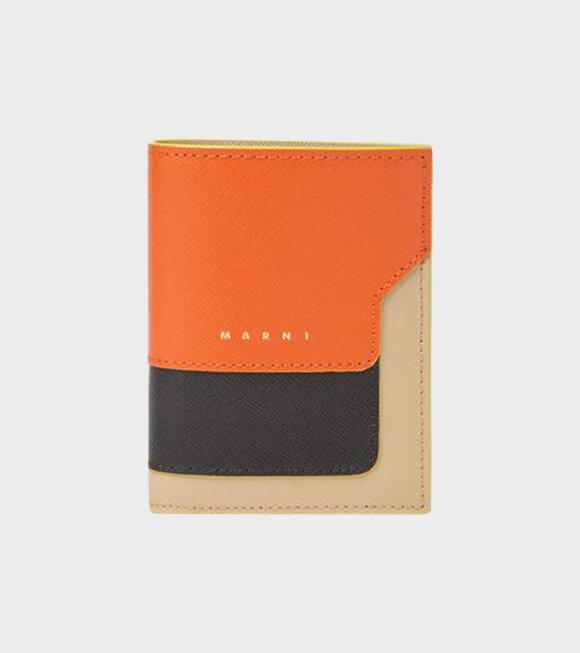 Marni - Bi-fold Wallet in Orange/Beige/Black