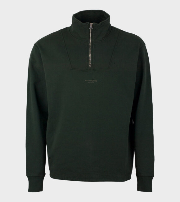 Acne Studios - Zippered Polo Sweatshirt Deep Green