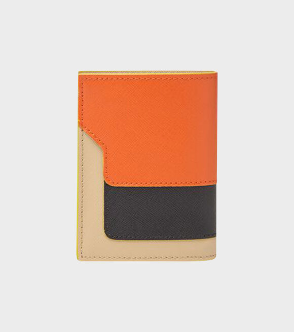 Marni - Bi-fold Wallet in Orange/Beige/Black