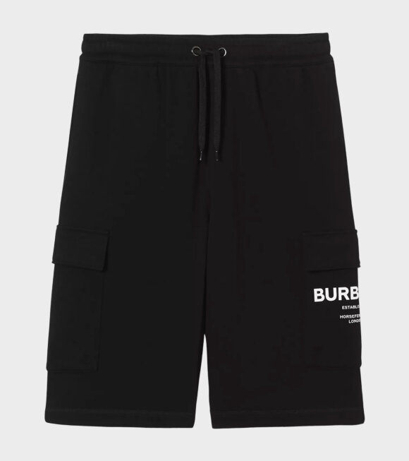 Burberry - Horseferry Print Cotton Drawcord Shorts Black