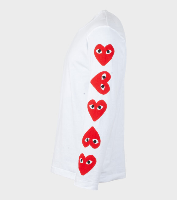 Comme des Garcons PLAY - M Play 5 LS T-shirt White