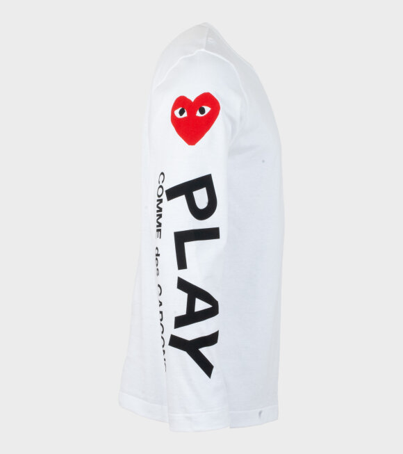 Comme des Garcons PLAY - M Play 5 LS T-shirt White