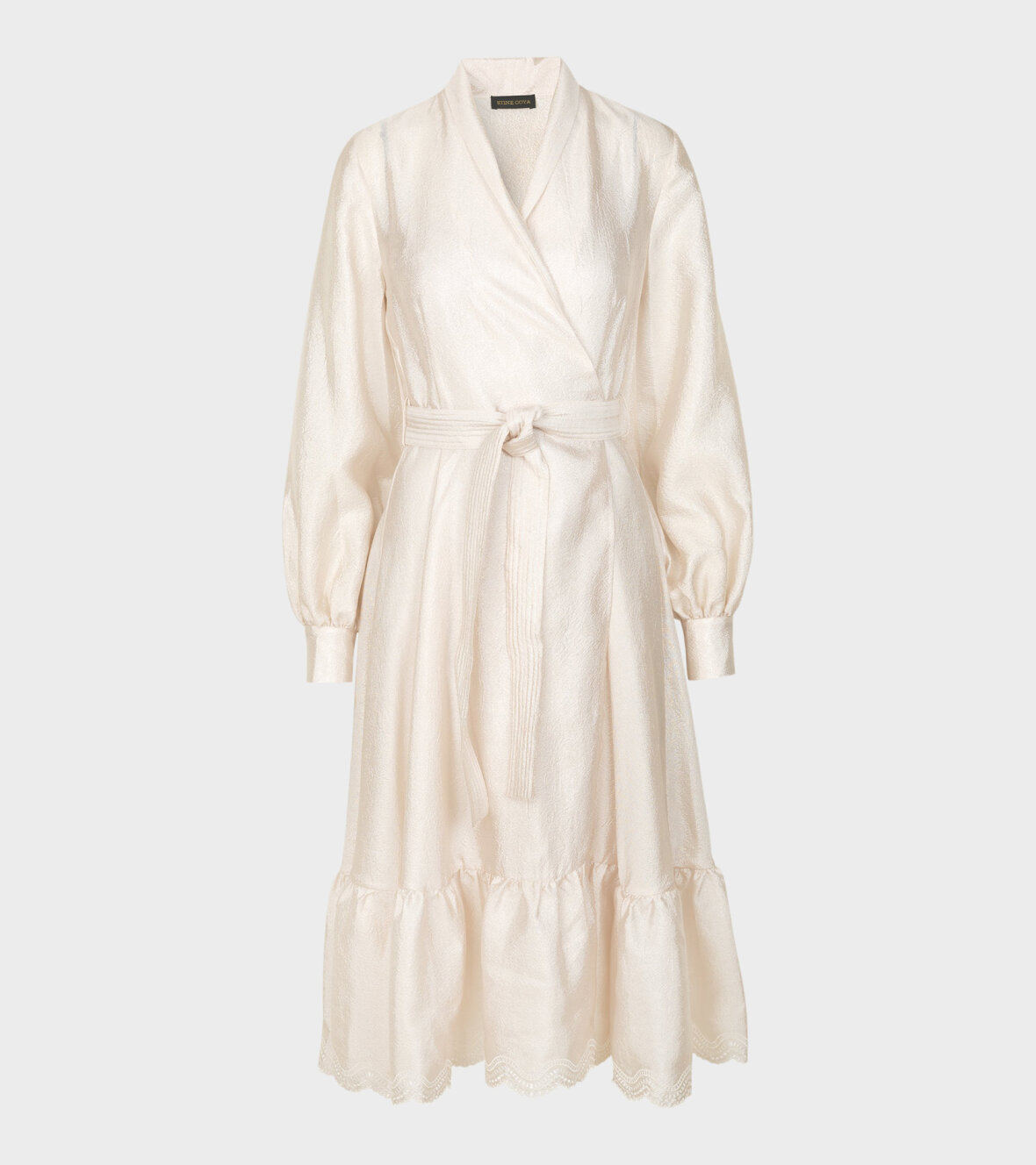 Stine Goya Niki Wrap Dress Ivory White - dr.