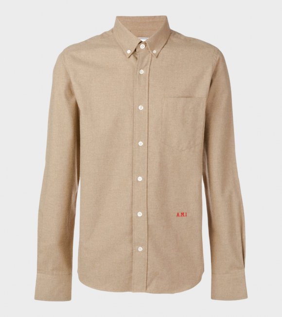 AMI - Embroidered Shirt Brown