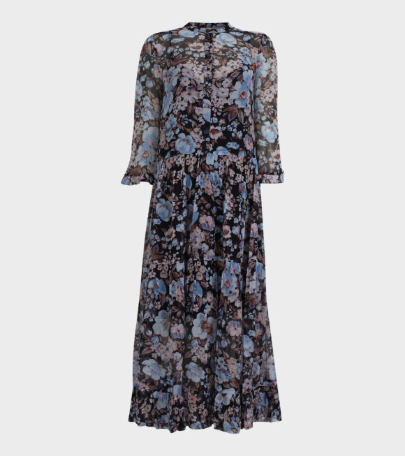 Baum und Pferdgarten - Alexondra Dress Blue Flower Print