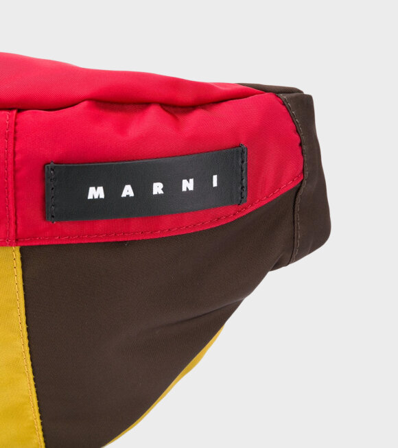 Marni - Belt Bag in Nylon Mustard/Brown/Red