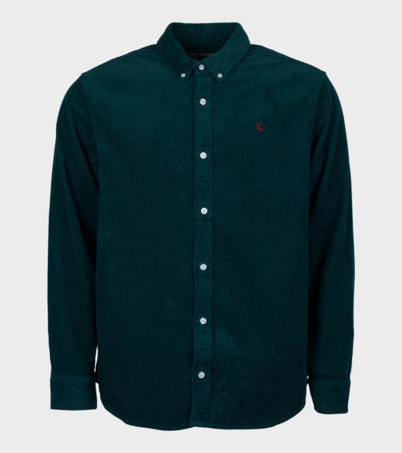 Carhartt WIP - L/S Madison Cord Shirt Dark Green