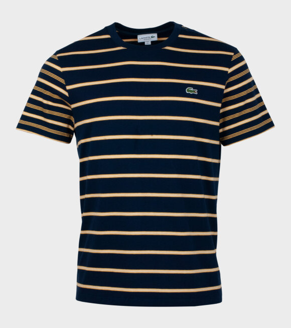 Lacoste - Logo Stripe T-shirt Navy/Yellow