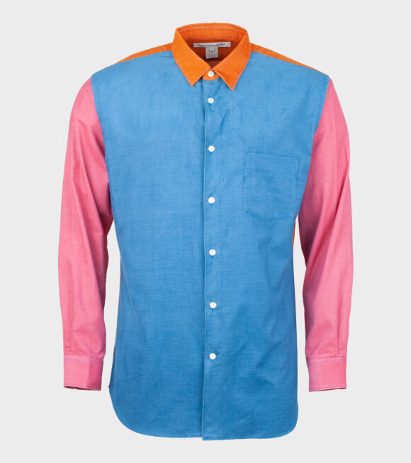 Comme des Garcons Shirt - Long Sleeve Shirt Blue/Pink/Orange
