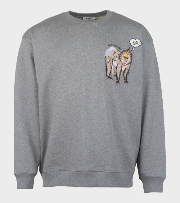 Acne Studios - Forba Animal-Embroidered Sweatshirt Grey