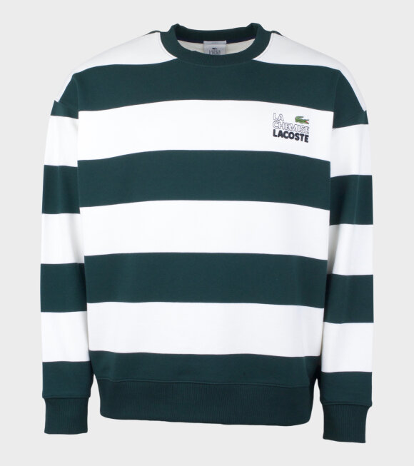 Lacoste - Logo Stripe Sweatshirt Green/White