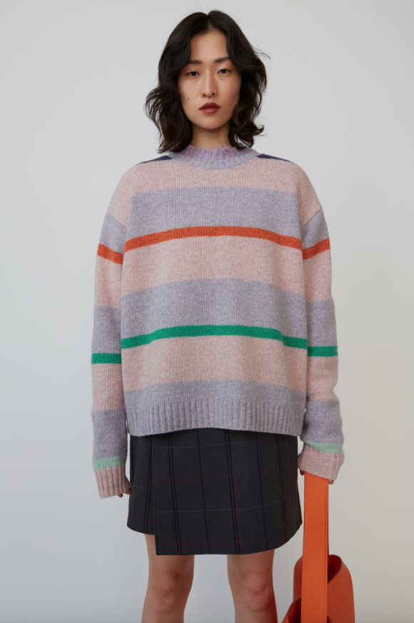 Acne Studios - Kalexia Shetland Striped Sweater Lila/Multi