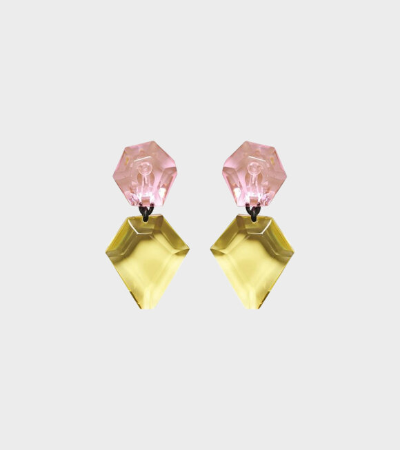 Monies - Piley Earclips Pink/Yellow