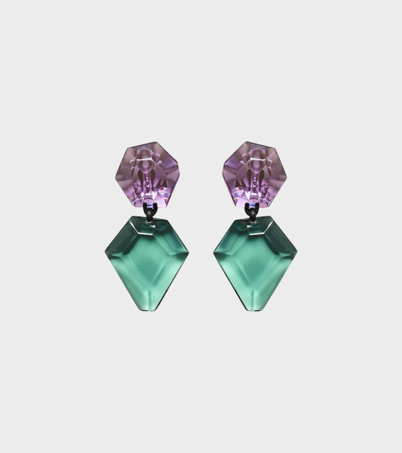 Monies - Piley Earclips Purple/Green