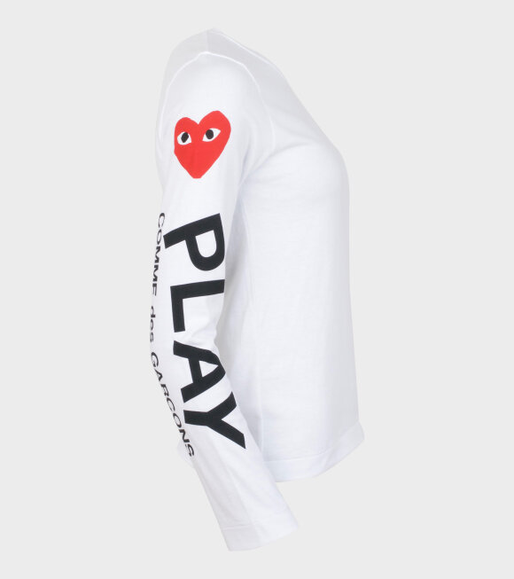 Comme des Garcons PLAY - W Play 5 LS T-shirt White