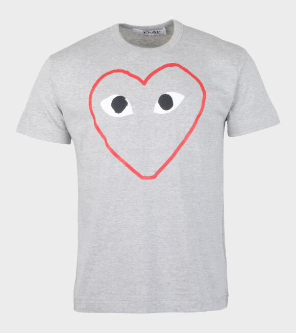 Comme des Garcons PLAY - M Sketch Big Heart T-shirt Grey