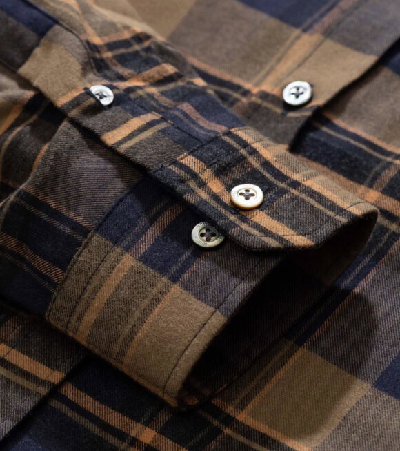 Norse Projects - Anton Brushed Flannel Check Blue