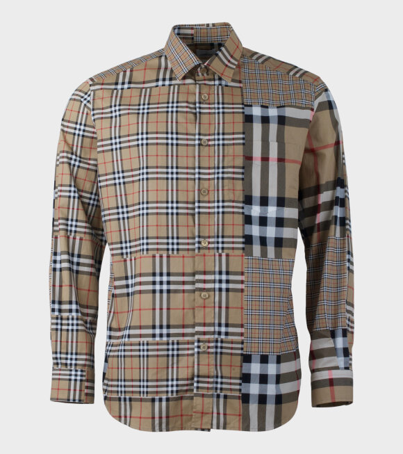 Burberry - Classic Fit Patchwork Chalkstone Arhive Shirt Beige