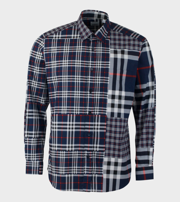 Burberry - Classic Fit Patchwork Check Chalkstone Shirt Navy